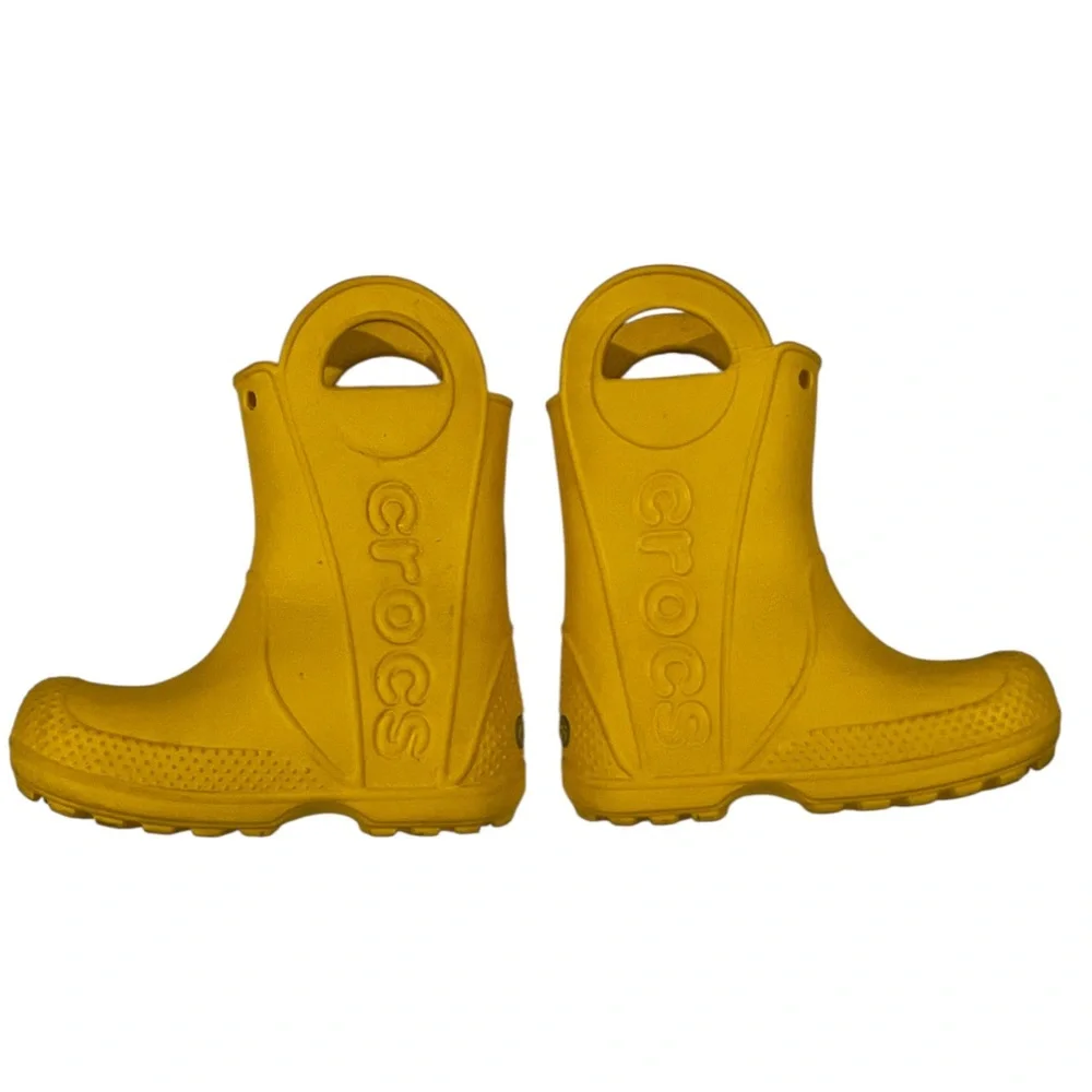 CROCS Toddler Handle It Rain Boots - size 7 - style 12803 Yellow